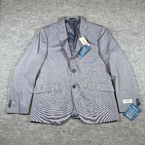 Kenneth Cole Reaction Suit Jacket Men 40 Short Blue Techni-Cole  Two Button NWT